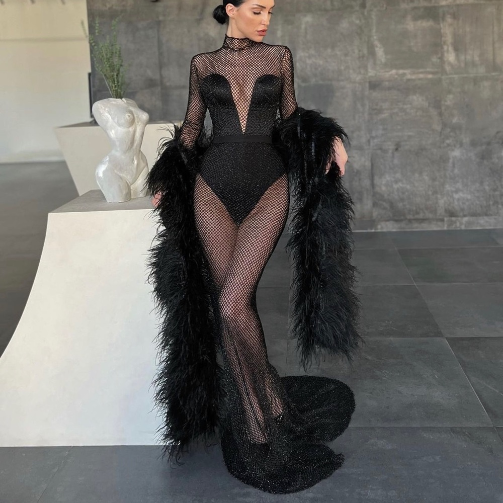 CUSTOM BLACK GOWN - Picture 5 of 6